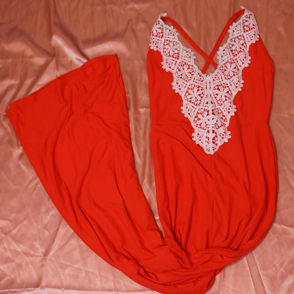 Charlotte Russe Bodycon Flowy Legged Jumpsuit